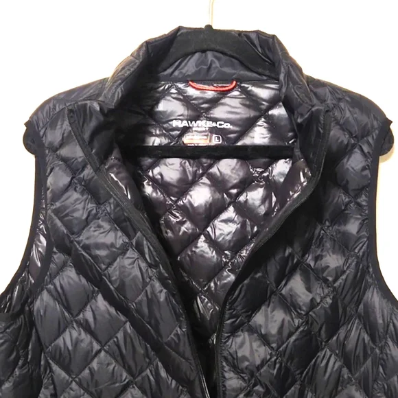 Hawke & Co Down Packable Puffer Zip Up Vest Black & Gray Men's Size Large - Picture 2 of 11